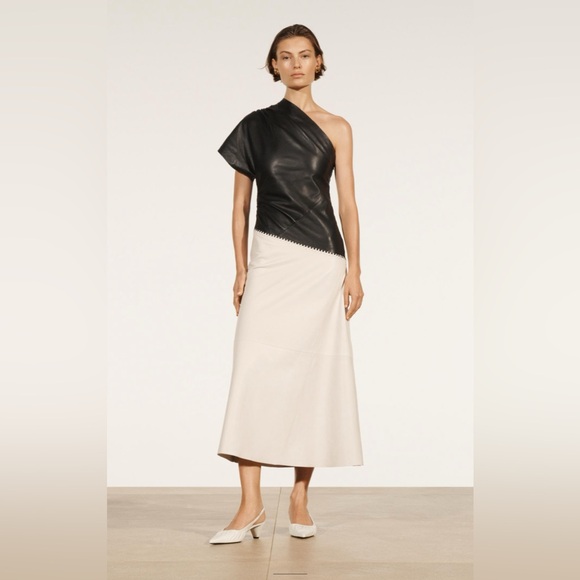 ZARA GENUINE LEATHER ASYMMETRIC DRESS LIMITED EDITION SZ XS - Picture 3 of 13